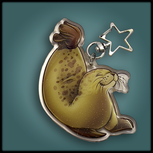 Banana Seal Keychain Charm
