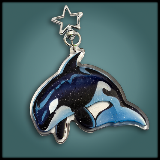 Orca Jumping Keychain Charm