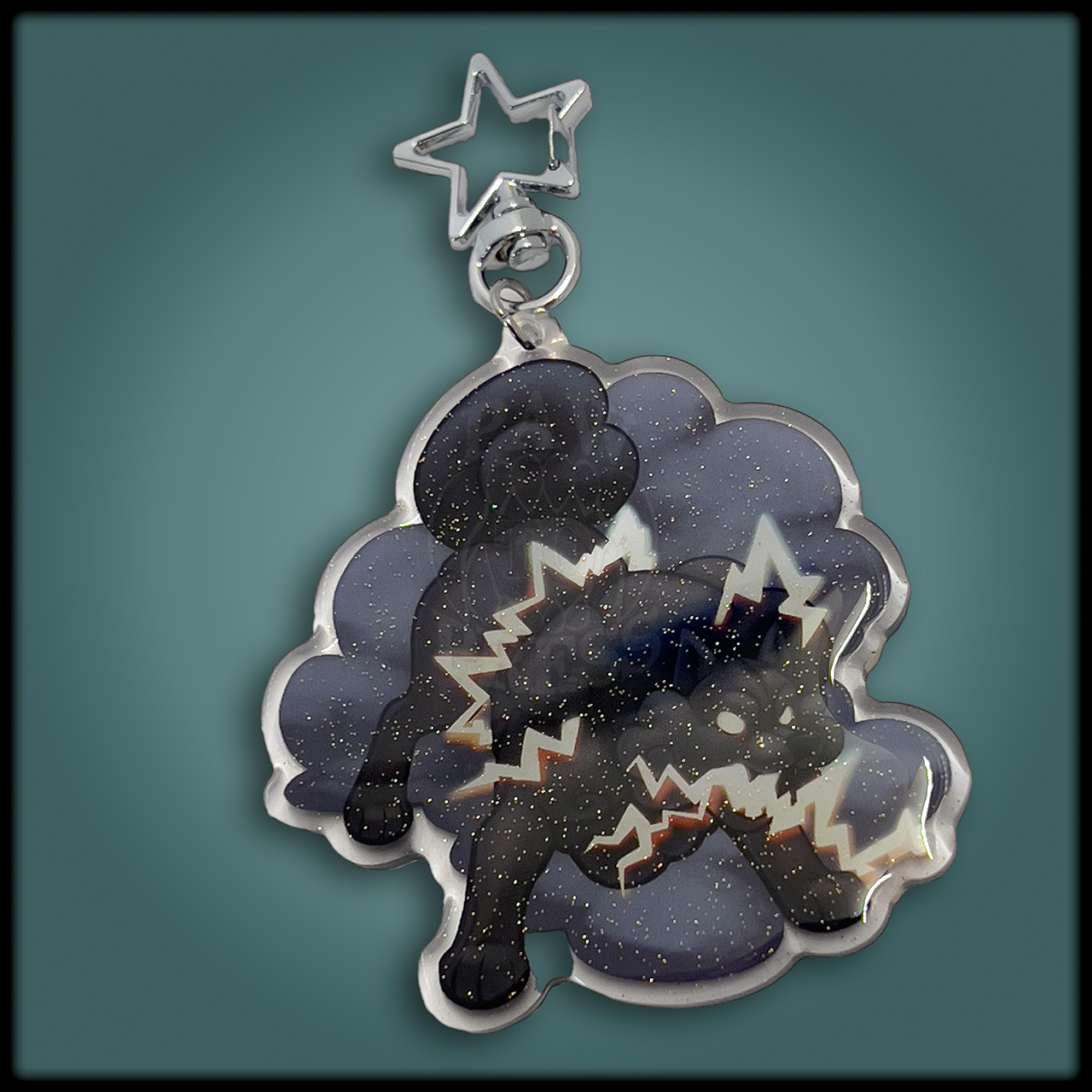 Storm Cloud Samoyed Keychain Charm