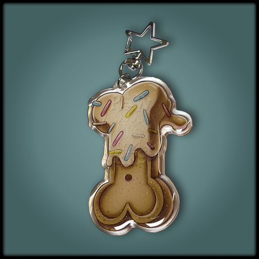 Vanilla Frosted Bone Keychain Charm